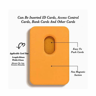 Gold Brown Magsafe Wallet Cases Custom Apple Magsafe Card Holder Business Style