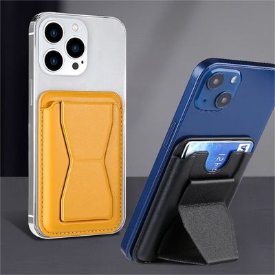 Business Style Magsafe Phone Wallet Gold Brown Magnetic Card Holder For Phone