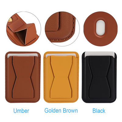 Business Style Magsafe Phone Wallet Gold Brown Magnetic Card Holder For Phone