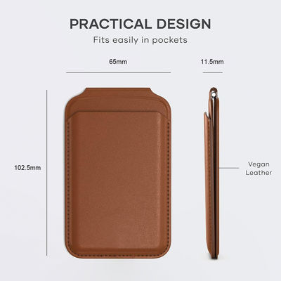 Customizable MagSafe Wallet PU Leather iPhone Magsafe Card Holder With Embossed UV Print N52 Magnet