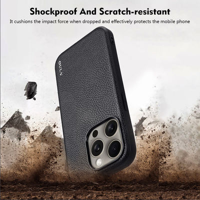 Vegan Leather Cell Phone Covers Fashionable Leather Smartphone Covers Shockproof For iPhone 16 15 Pro Max