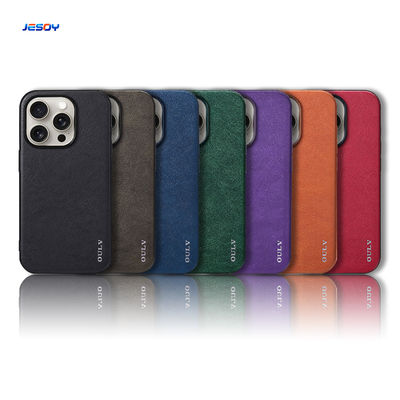 Custom Magsafe Leather Cover OEM / ODM Leather Cell Phone Cover For IPhone 16 15 14 Pro Max