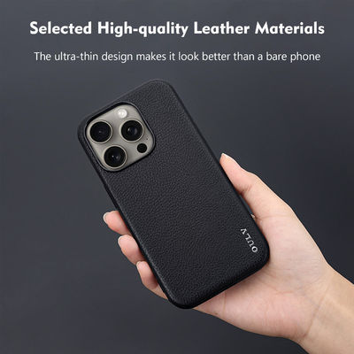 Custom Magsafe Leather Cover OEM / ODM Leather Cell Phone Cover For IPhone 16 15 14 Pro Max