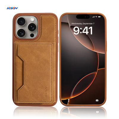 OEM / ODM PU Leather Flip Case Embossed Logo Magsafe Flip Case For IPhone 16 15