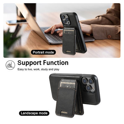 Brown Custom Logo Phone Cases Shockproof Phone Case With Magsafe Wallet Stand Card Holder