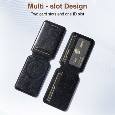 Brown Custom Logo Phone Cases Shockproof Phone Case With Magsafe Wallet Stand Card Holder