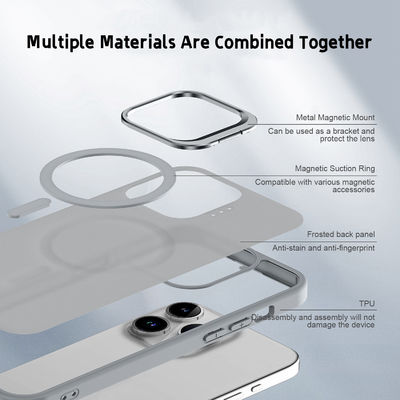 Clear iPhone 16 Magsafe Case Anti Fingerprint Camera Stand Cover 12FT Drop Protection