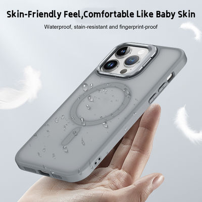 Clear iPhone 16 Magsafe Case Anti Fingerprint Camera Stand Cover 12FT Drop Protection