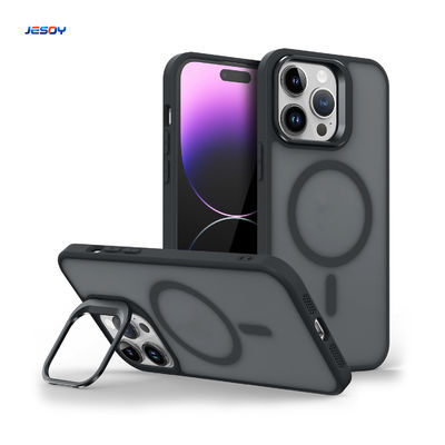 Metal Camera Stand Case 12FT Shockproof Magsafe iPhone Cases Scratch Resistant For IPhone 15 16 Pro Max