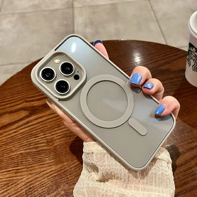 Scratch Resistant Magnetic Phone Case Camera Stand TPU Transparent Case