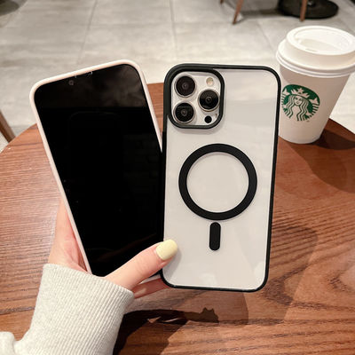Scratch Resistant Magnetic Phone Case Camera Stand TPU Transparent Case