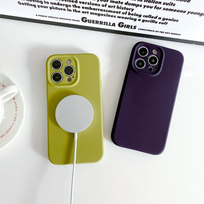 Pink / Green Custom Silicone Covers Super Strong Magnet Phone Cover