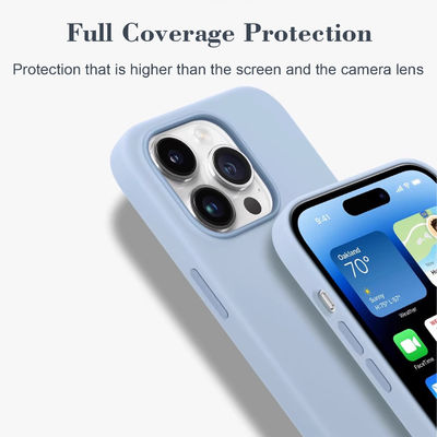 Microfiber Lining Silicone Phone Covers Soft Mag Safe iPhone Cover Anti Fingerprint