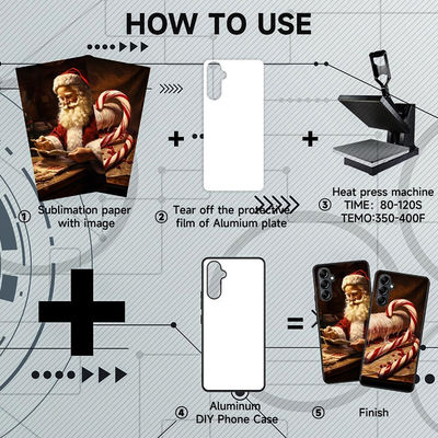 DIY Sublimation Phone Case Aluminum Plate Heat Transfer Phone Case Black White Transparent