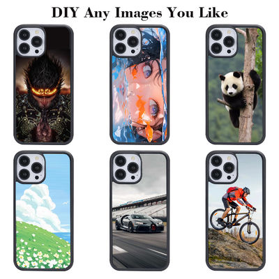 Black / White Shockproof iPhone Cases Customized Sublimation 2D Mobile Cover With TPU Non Slip Edge