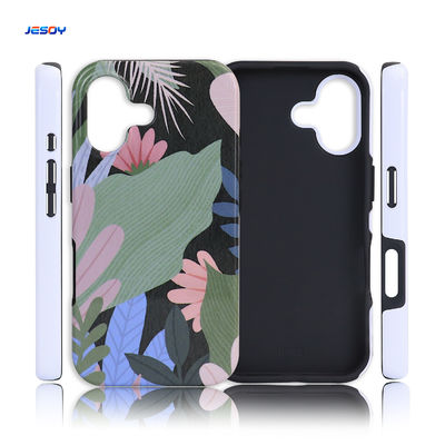 2 In 1 3D Sublimation Cover Lightweight Strong Magnetic iPhone Case Black White