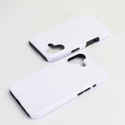 2 In 1 3D Sublimation Cover Lightweight Strong Magnetic iPhone Case Black White