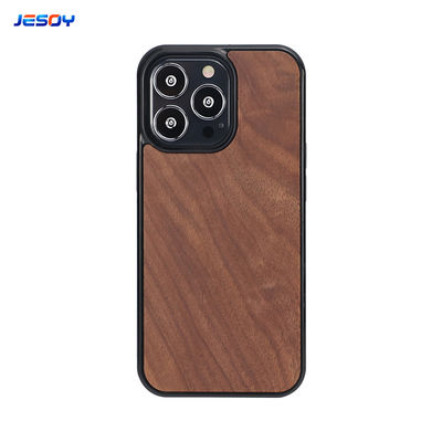 Microfiber Wood Inlay iPhone Case Personalised Engraved Wood Phone Cases Environmentally Friendly