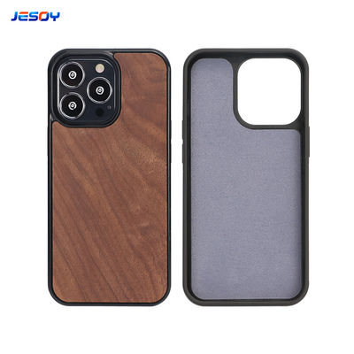 Scratch Resistant Engraved Wood iPhone Case Lightweight Microfiber Phone Case Eco Friendly