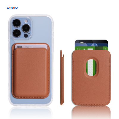 Good price Brown Magsafe Stand Wallet Rfid Blocking Magsafe Card Case For IPhone And Samsung online