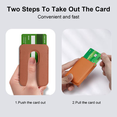 Brown Magsafe Stand Wallet Rfid Blocking Magsafe Card Case For IPhone And Samsung