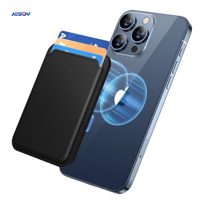 Good price RFID Blocking Magsafe Phone Wallets Black / White / Brown Magnetic Card Holder For iPhone online