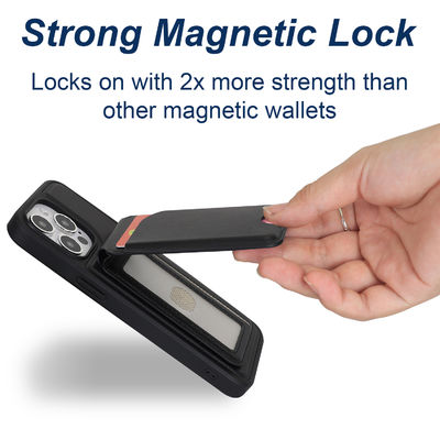 Premium Leather Magsafe Card Wallet Business Style Mag Safe Card Holder Adjustable