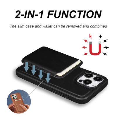 Custom Leather Phone Case Magnetic Cell Phone Business Card Holder Luxury For IPhone Samsung