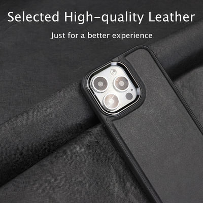 PU Genuine Leather Phone Case Black Brown Blue Shockproof Mobile Cover For IPhone 16 15 Pro Max
