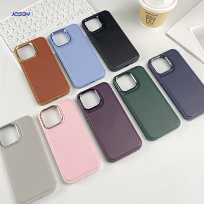 bon prix Casque de téléphone en cuir antichoc Logo en relief / Logo imprimé Casques de téléphone de protection pour iPhone et Samsung en ligne