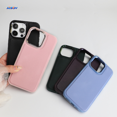 Good price PU Leather Mobile Phone Cases Pink / Black / Blue Mobile Phone Protective Case For iPhone 16 Pro Max online