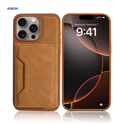 Хорошая цена OEM / ODM PU кожаный флип-кейс Embossed Logo Magsafe Flip Case для iPhone 16 15 онлайн