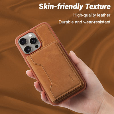 OEM / ODM PU Leather Flip Case Embossed Logo Magsafe Flip Case For IPhone 16 15