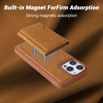 Custom Phone Wallet Cases Shockproof Leather Cell Phone Wallet Brown Black Blue Gray