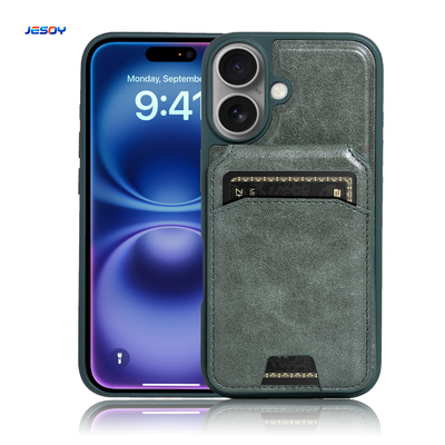 Good price Embossed Logo Leather Phone Case Black Mobile Phone Wallets Luxury online