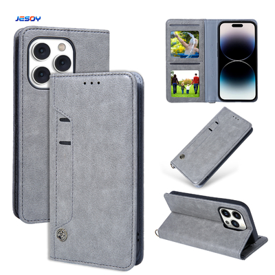 Good price Business Style Card Holder Wallet Case OEM / ODM Leather Cell Phone Wallets online