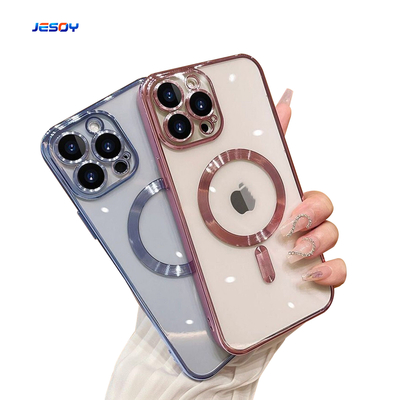 Goede prijs Schokbestendig elektroplaten telefoonhoesje Luxe TPU telefoonhoesjes op maat voor iPhone 16 15 14 Pro Max online