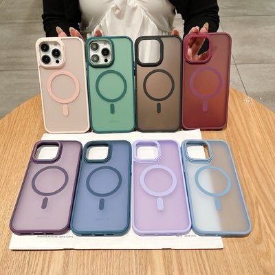 buen precio Funda de teléfono Soft TPU Magsafe Anti Huellas PC Funda de teléfono Translúcida Para iPhone 16 Pro Max en línea