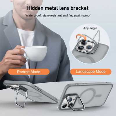 Camera Stand Magsafe Phone Cover Translucent Backplate Phone Case Skin Friendly