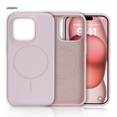 Magnetic Mobile Phone Cover Slim Liquid Silicone Phone Cover Shockproof For IPhone 16 pro