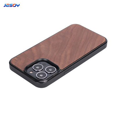 Microfiber Wood Inlay iPhone Case Personalised Engraved Wood Phone Cases Environmentally Friendly