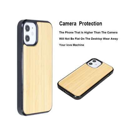 Minimalist Mobile Phone Cover Natural Bamboo Cell Phone Case Customized