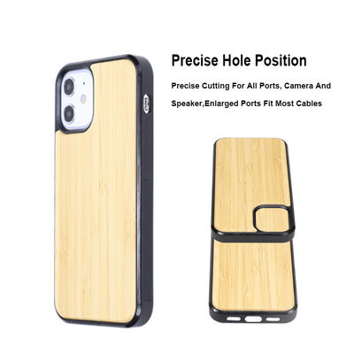 Lightweight Carved Wooden Phone Cases Shockproof Bamboo Mobile Covers Personalised
